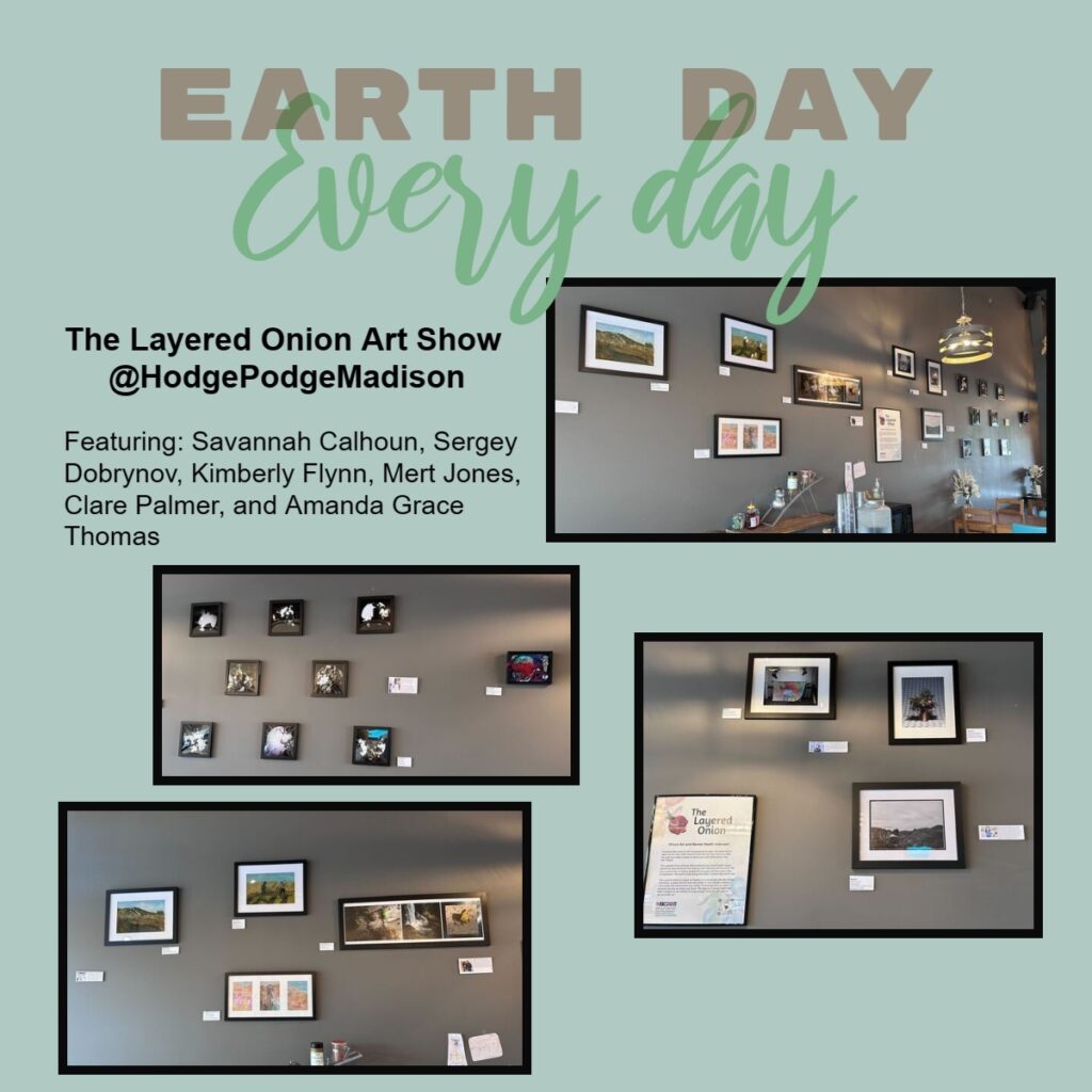 Photo of the exhibit of the Earth Day, Every Day show at Hodge Podge.